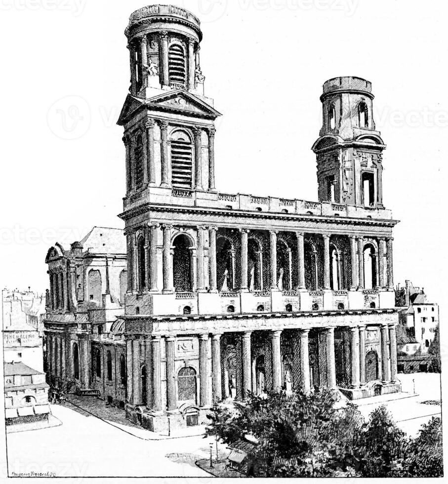 le église de Saint-Sulpice, ancien gravure. photo