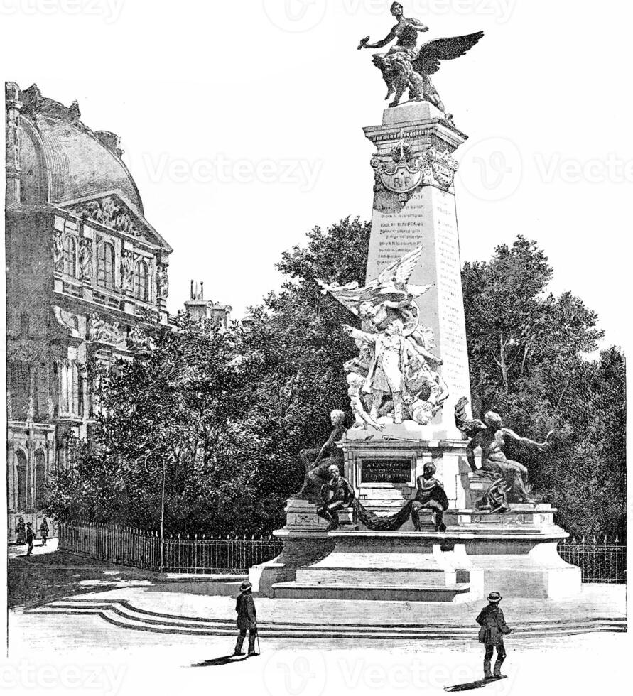 monument Gambetta, ancien gravure. photo