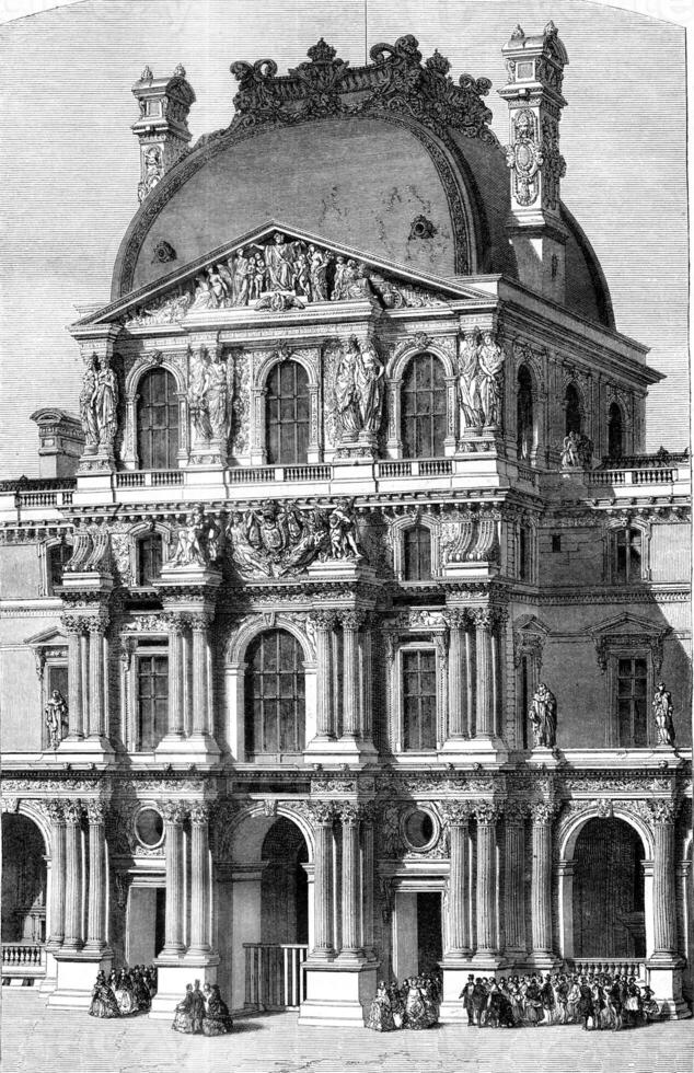 Nouveau persienne, richelieu pavillon, ancien gravure. photo