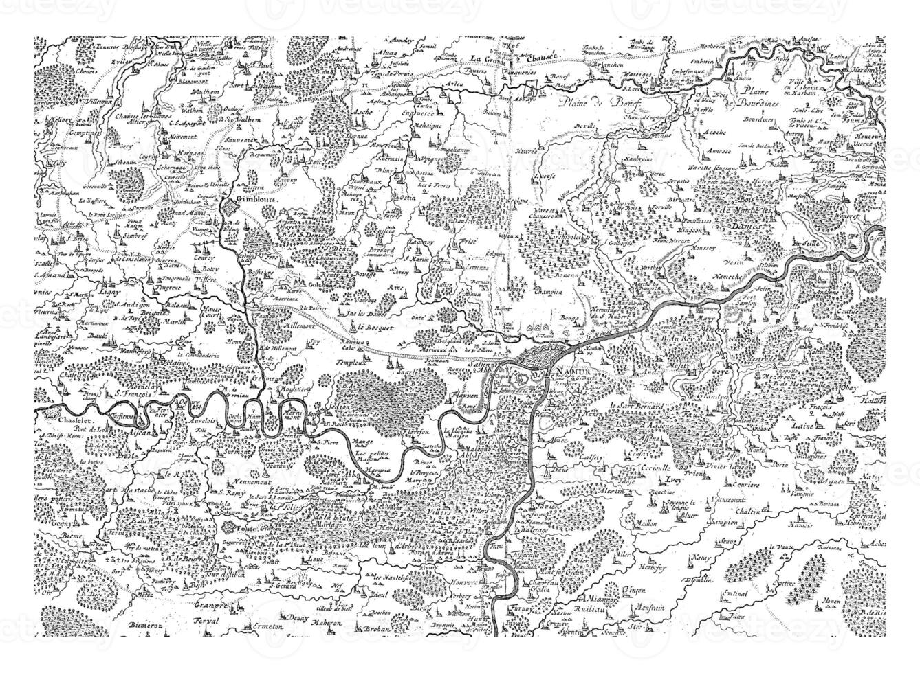 carte de le Province de Namur, ancien illustration. photo