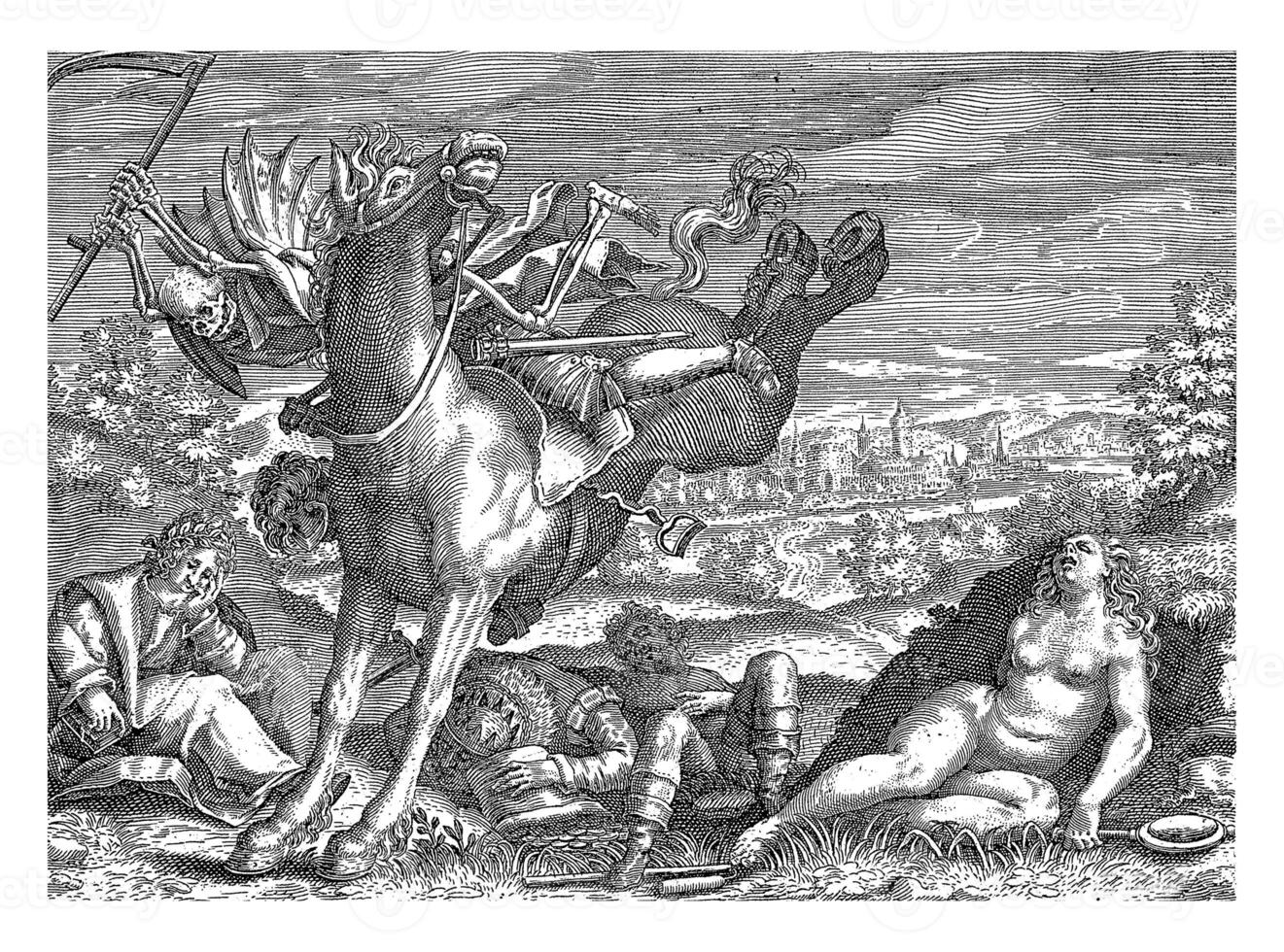 certificat pour Johan couturiers avec décès avec faux comme guerrier sur à cheval attaques plus proche, Johan barra, 1604 photo