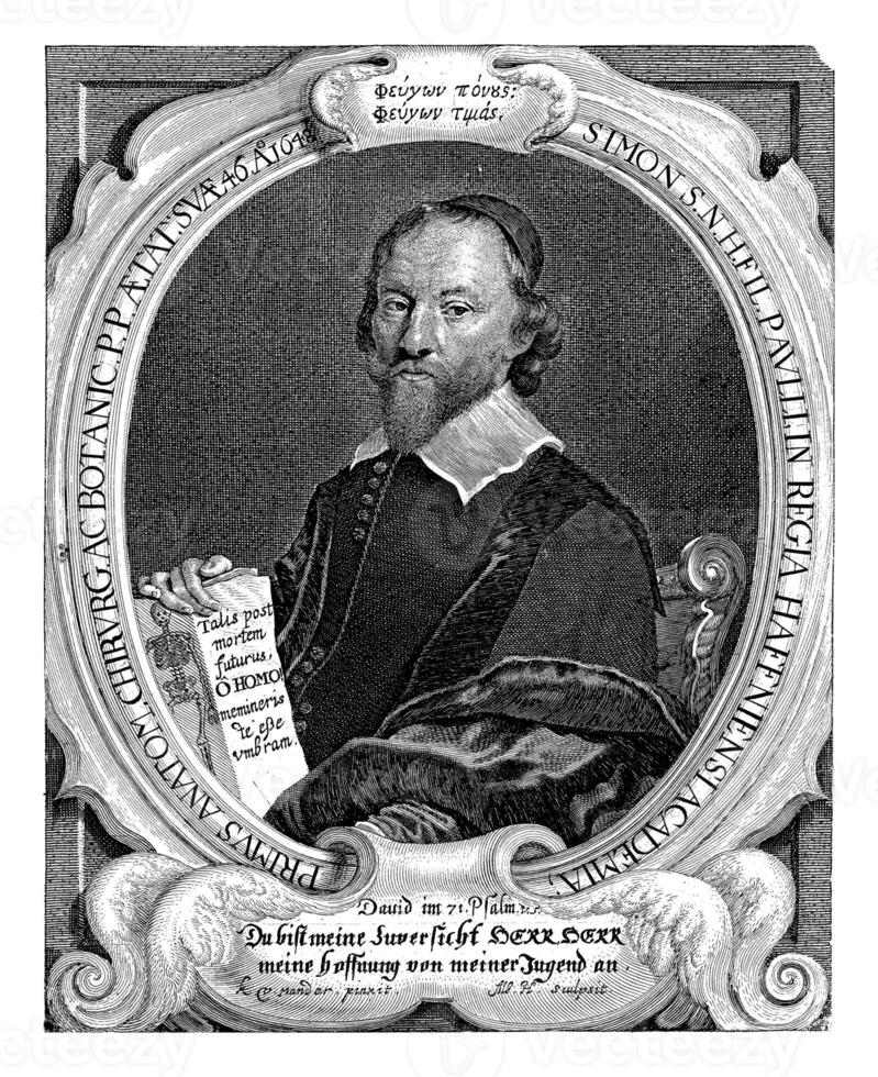 portrait de Simon Paulli, Albert Haelwegh, après Karel van mandat, 1648 photo