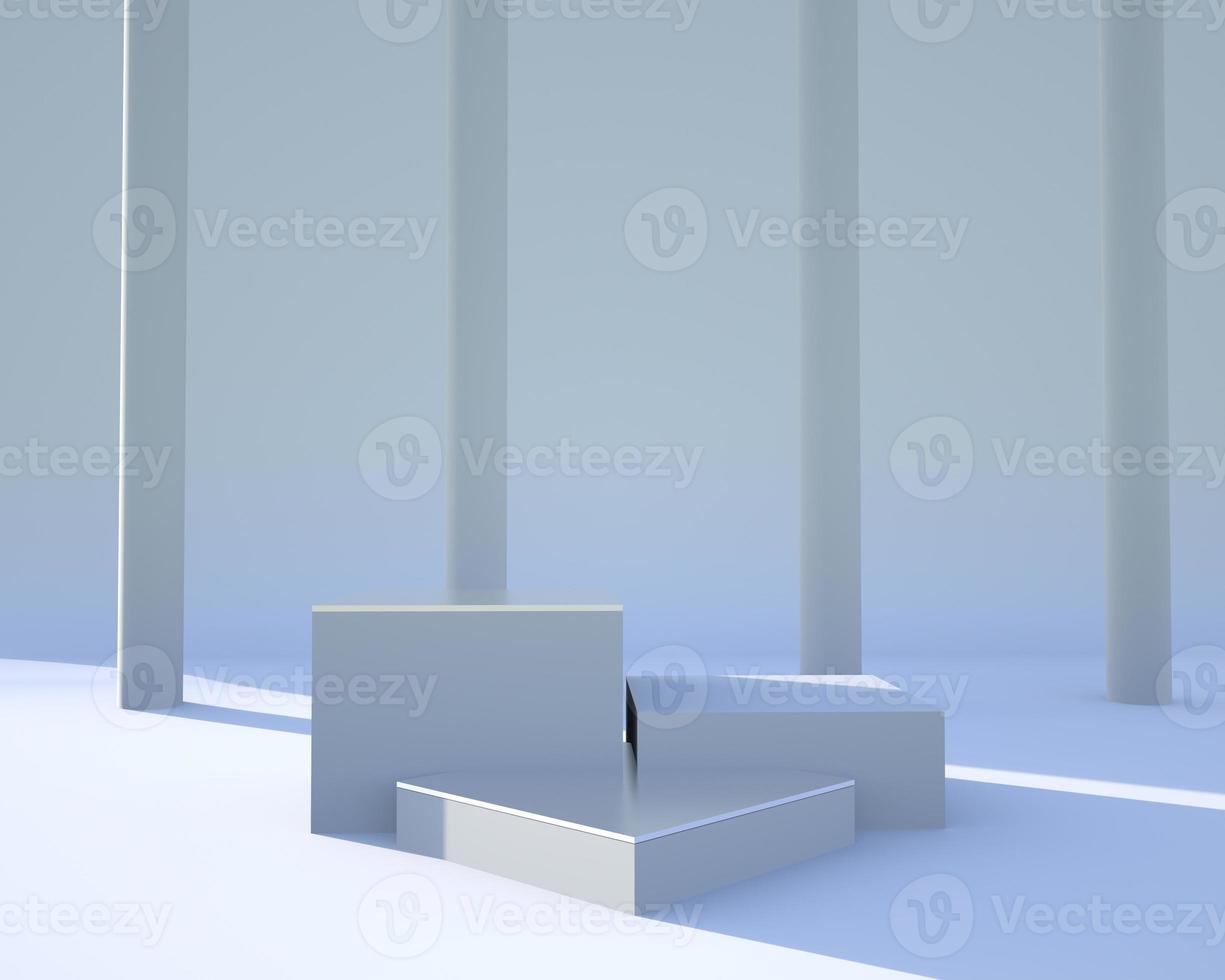 scène minimale avec des formes géométriques, podiums en fond crème avec des ombres. scène pour montrer un produit cosmétique, une vitrine, une vitrine, une vitrine. 3d photo