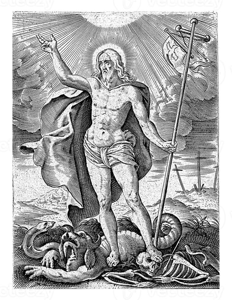 Christ comme conquérant de mal et décès, Antoine Wierix ii attribué pour, 1565 - avant 1604 photo