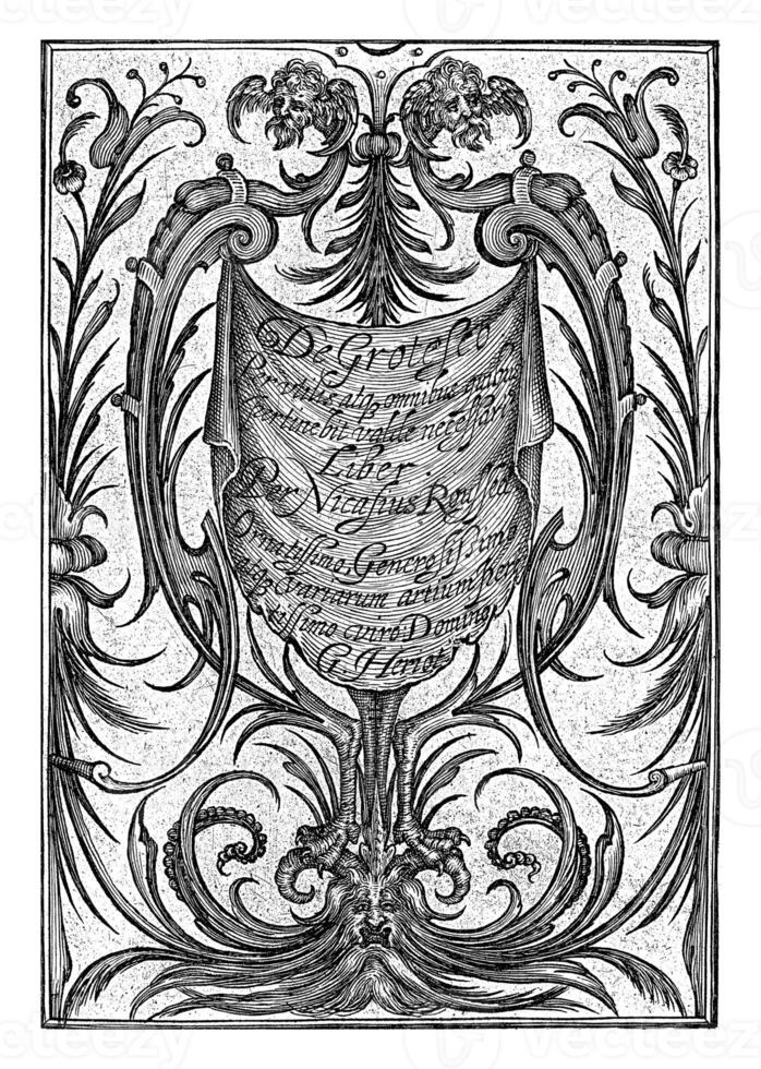 Titre page de grotesque, Johan barra, après Nicasius Roussel, 1623 photo