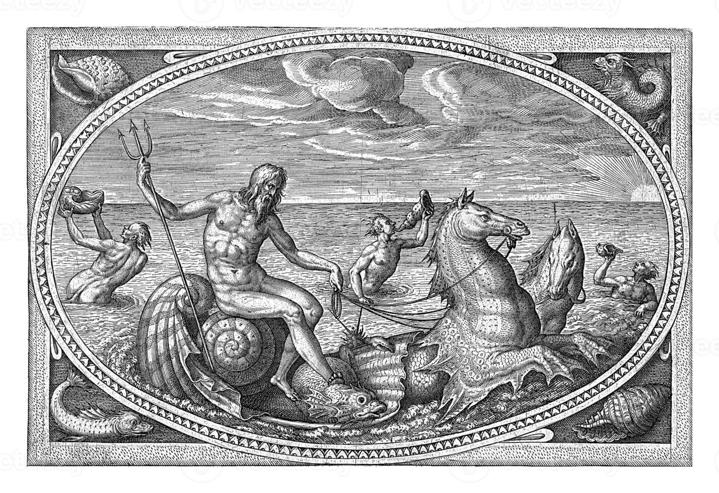 Neptune, adrien collier, après philips Galle, 1570 - 1618 photo