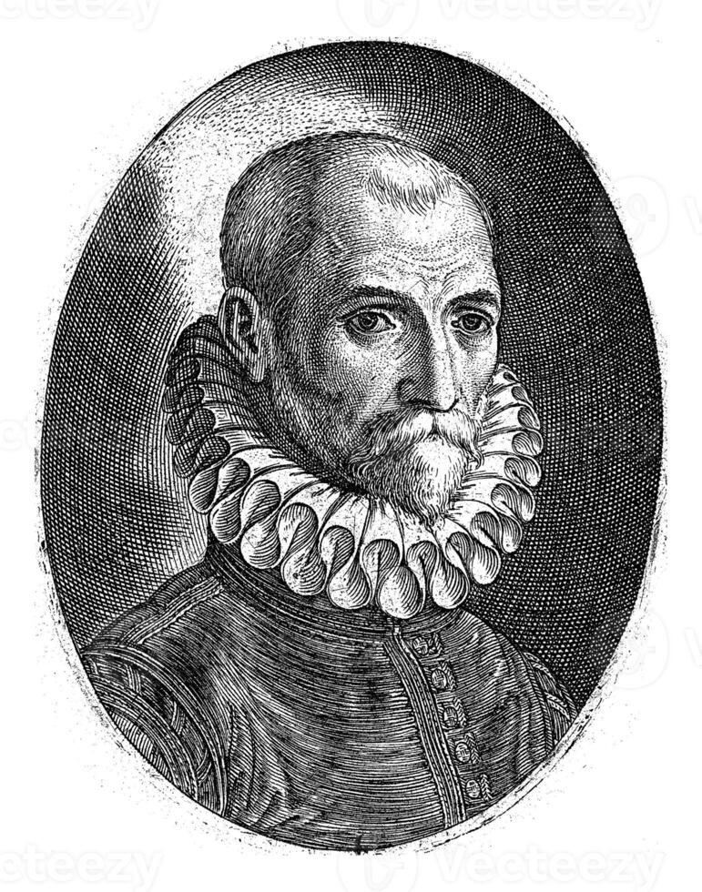 portrait de Johannes Stradanus, Johannes Wierix, après hendrik Goltzius, après Jan van der rue, 1583 - 1596 photo