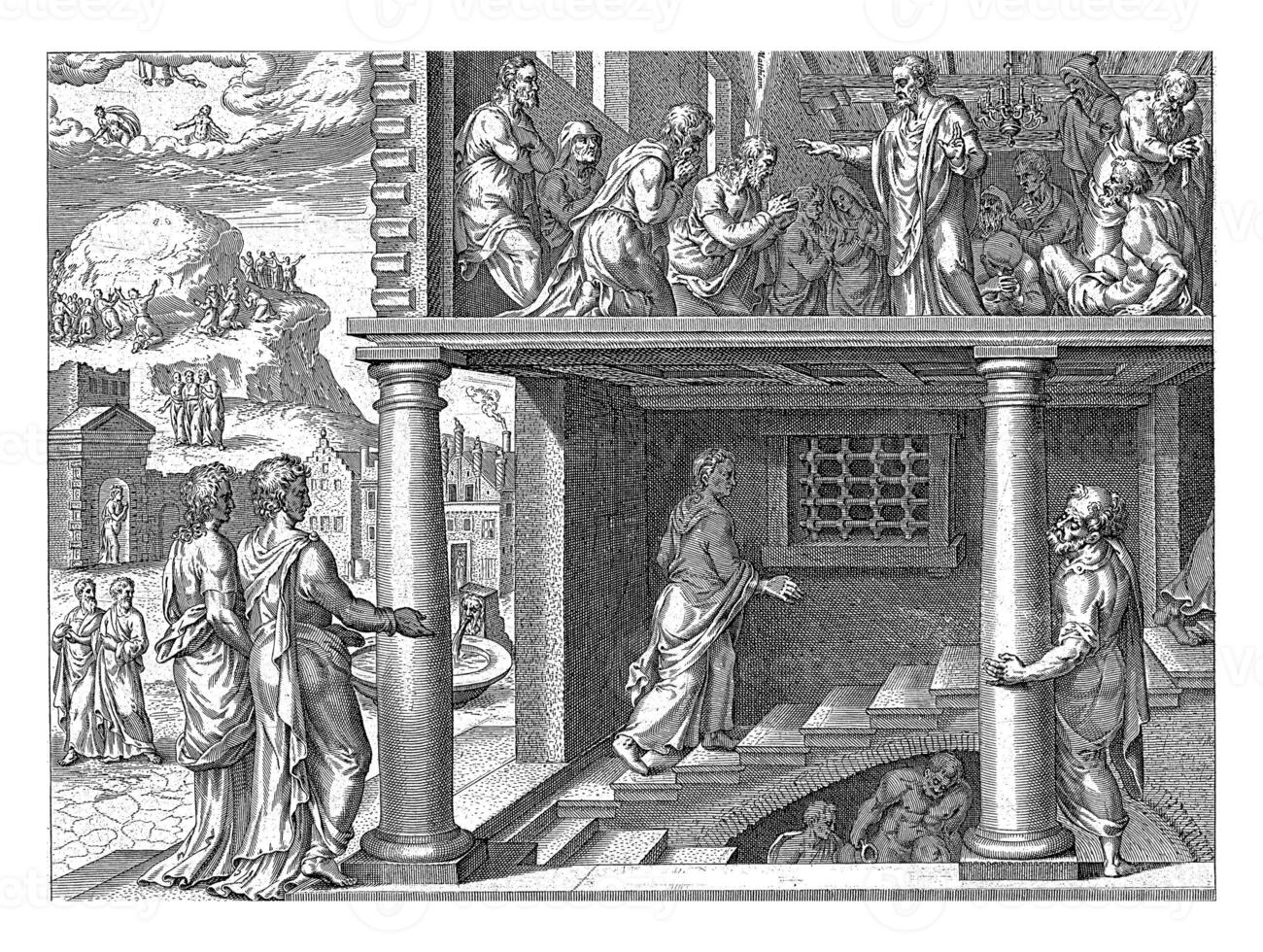 ascension de Christ et élection de Mattias, anonyme, après philips Galle, après Martin van heemskerck, 1646 photo