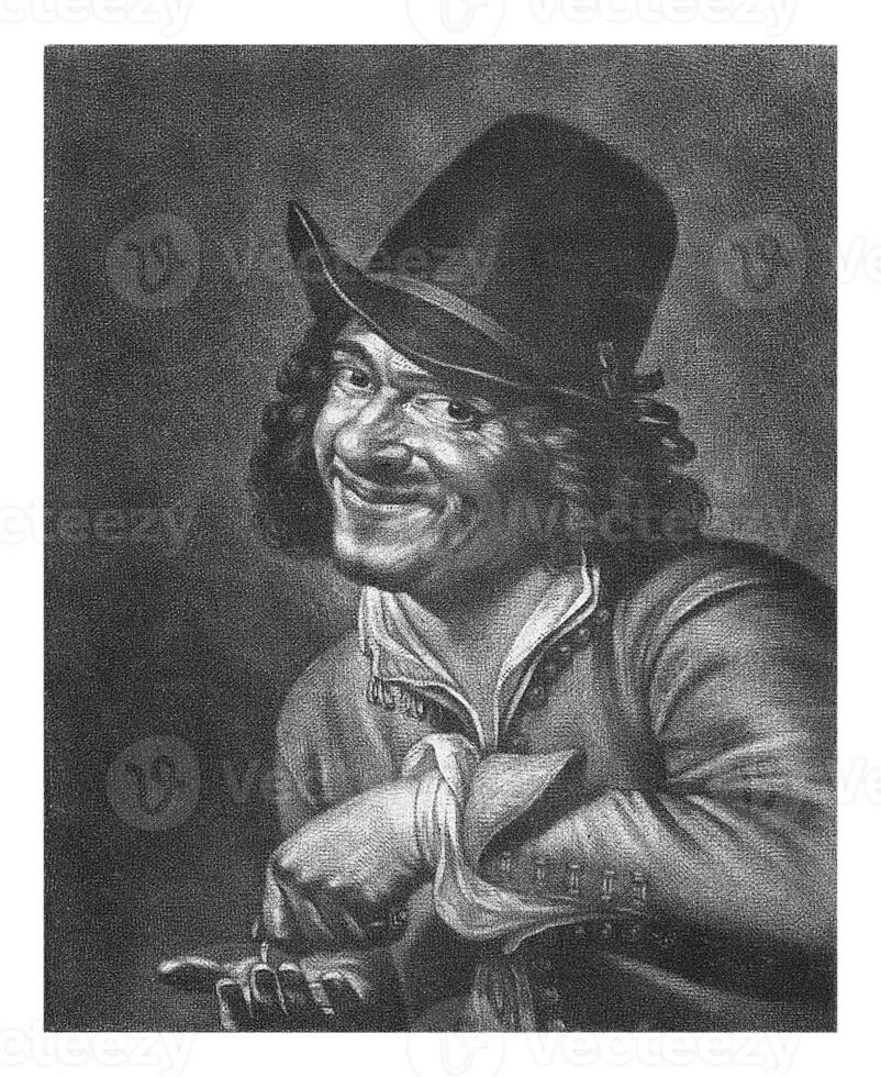 homme compte pièces de monnaie le public, abraham buvardage, après pétrus staverénus, 1652 - 1690 photo