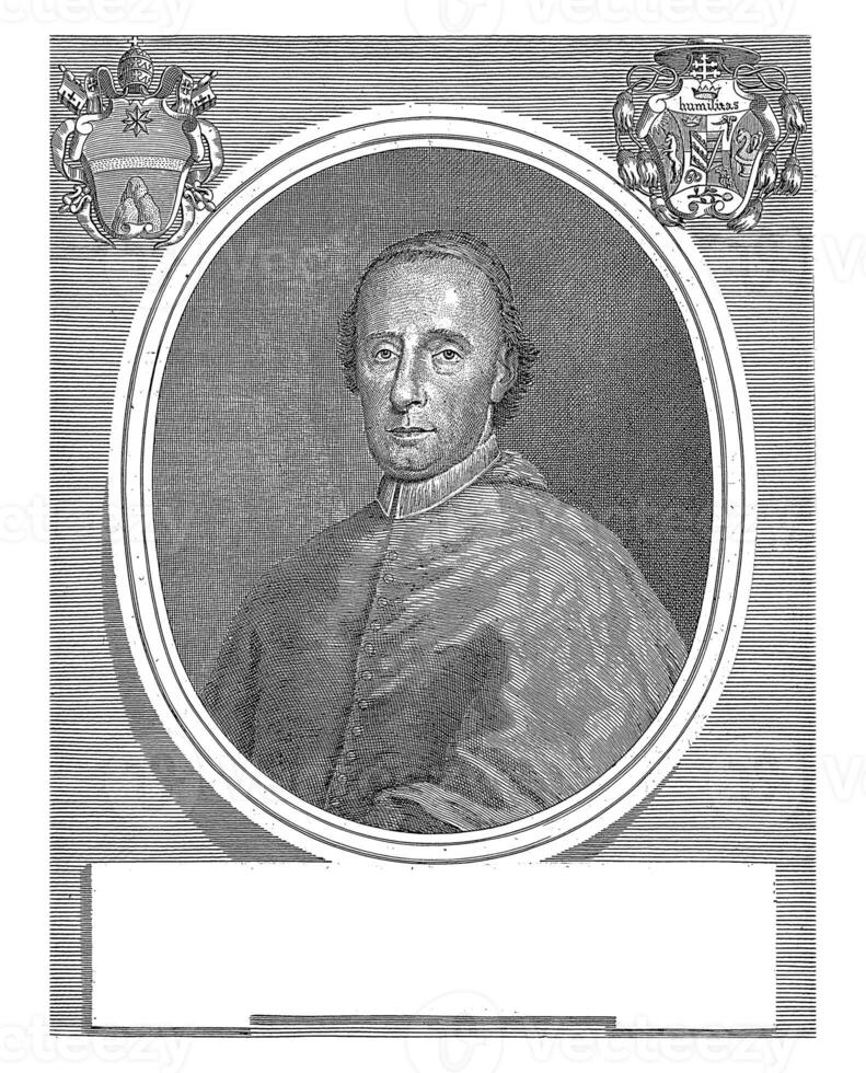 portrait de cardinal gibert bartolomeo Borromée, girolamo Rossi ii, après Pietro nelli, 1717 - 1762 photo