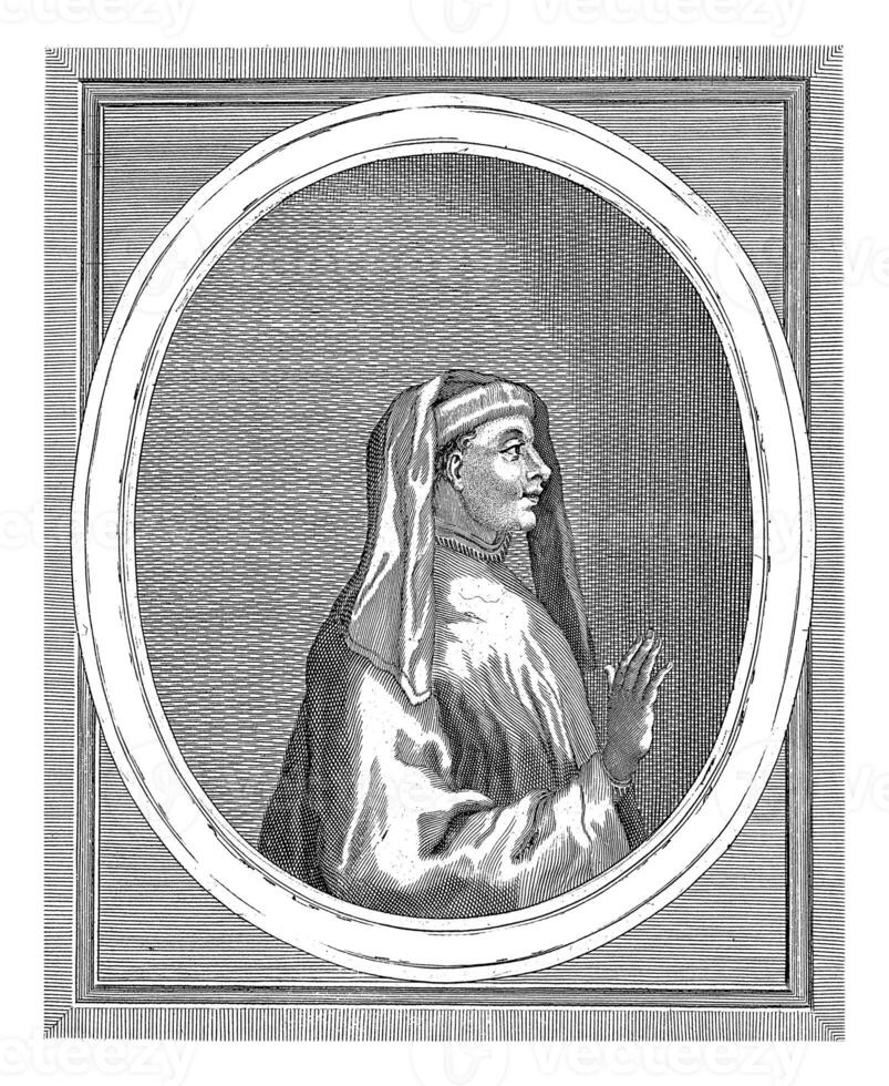 portret van humaniste gasparino barzizza, Antonio frisottis, après pélagio salvions, 1730 - 1760 photo