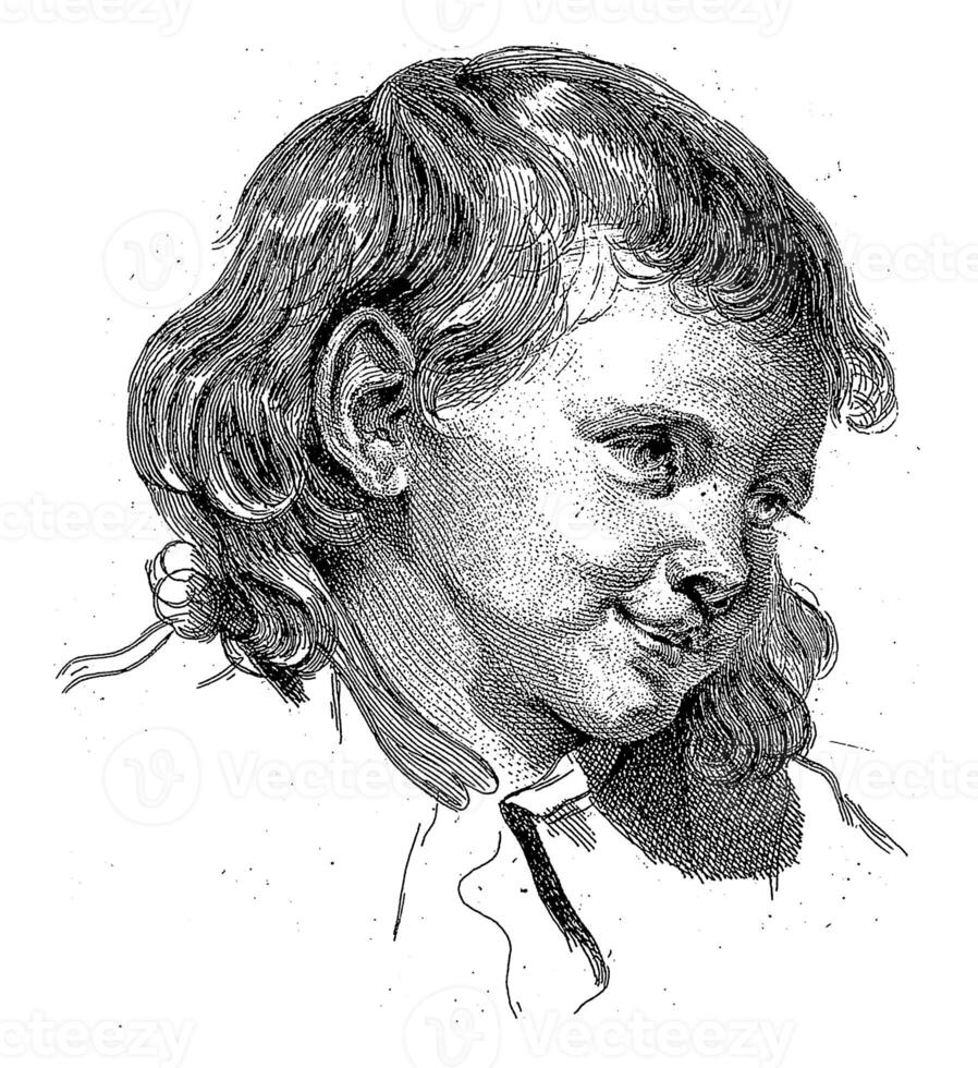 tête de une enfant, tournant droite, pierre Charles Ingouf, après jean-baptiste Greuze, c. 1766 photo