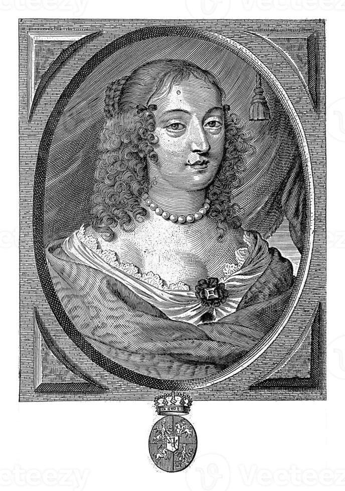 portrait de maria Ludovica Gonzague, reine de Pologne, Pierre de jode ii, 1628 - 1670 photo