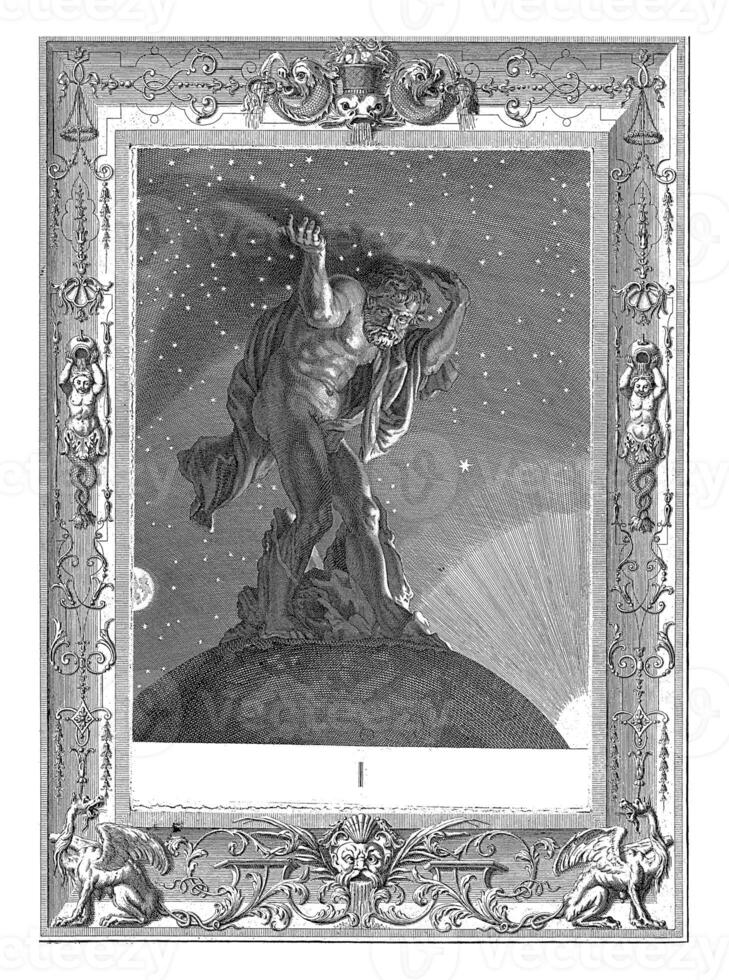 atlas tourné dans une montagne, Bernard picart atelier de, après Bernard picart, 1731 photo