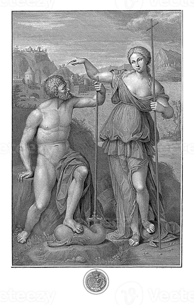 allégorique représentation Neptune béni par foi, Jacob folkème, après Marcello bacciarelli photo