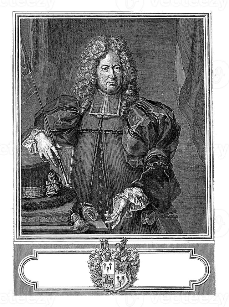 portrait de Johann Friedrich volontaire, Benoît audran je, après Johann Rudolf huber 1668-1748, 1718 - 1721 photo