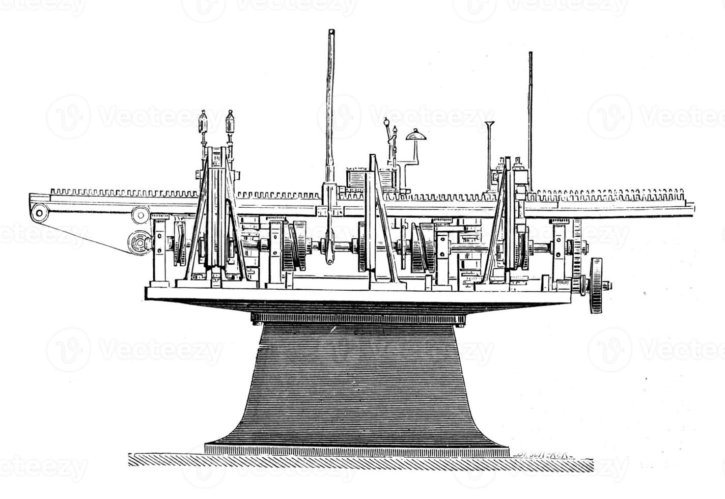 machine chargement cartouches, ancien gravure. photo