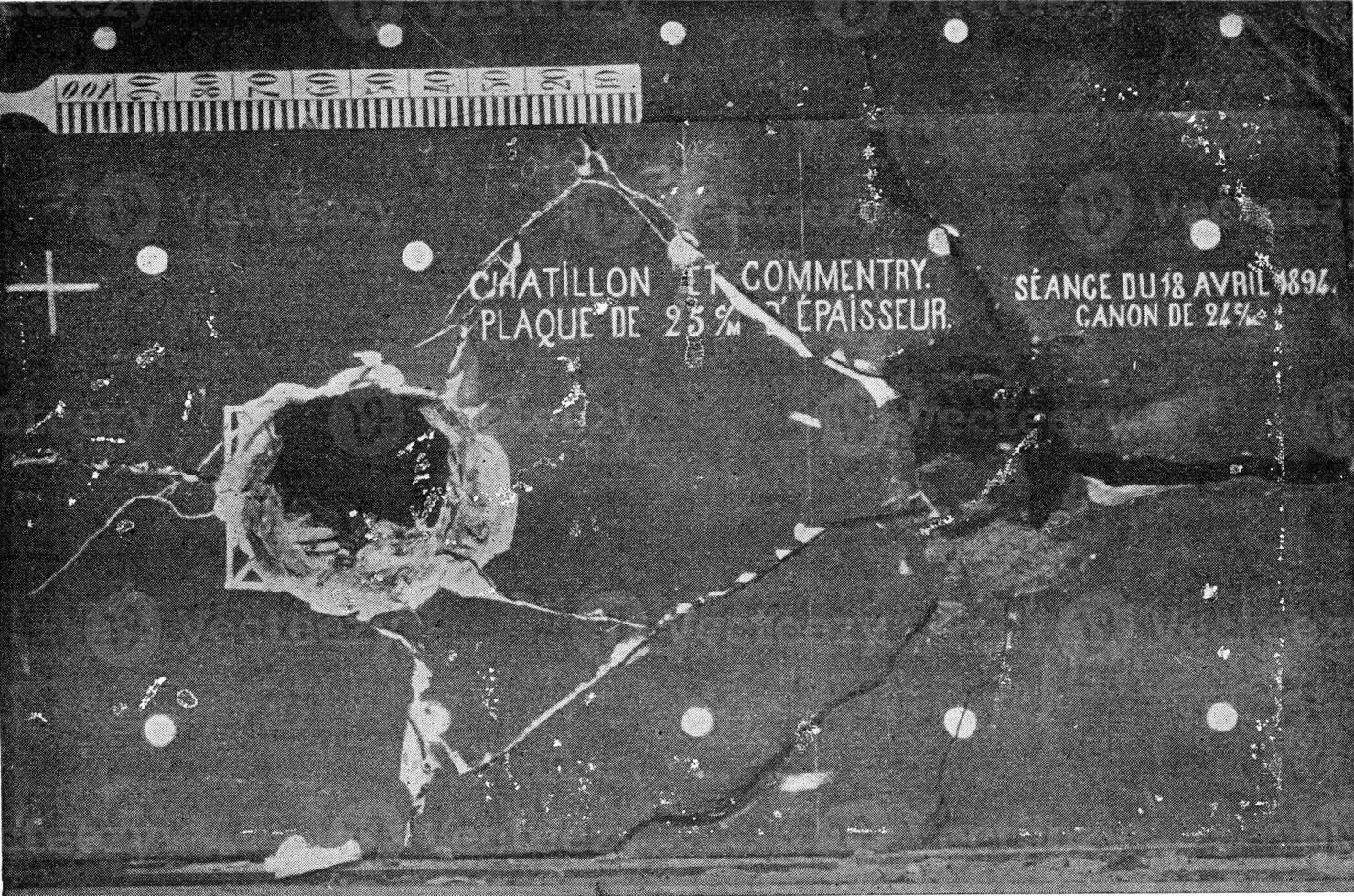 gâvre champ essais dans avril 1894, vue de le assiette 25 centimètres de commentaire, ancien gravure. photo