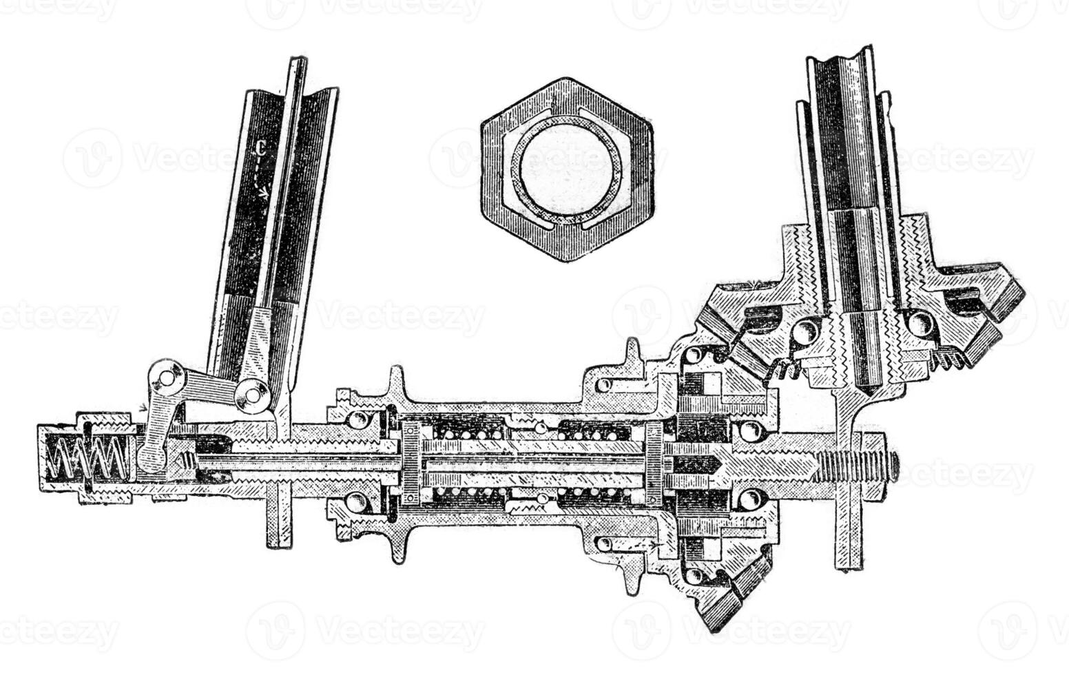 sans chaîne transmission, ancien gravure. photo