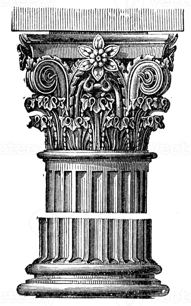 composite commande, temple de vesta à Tivoli, ancien gravure. photo