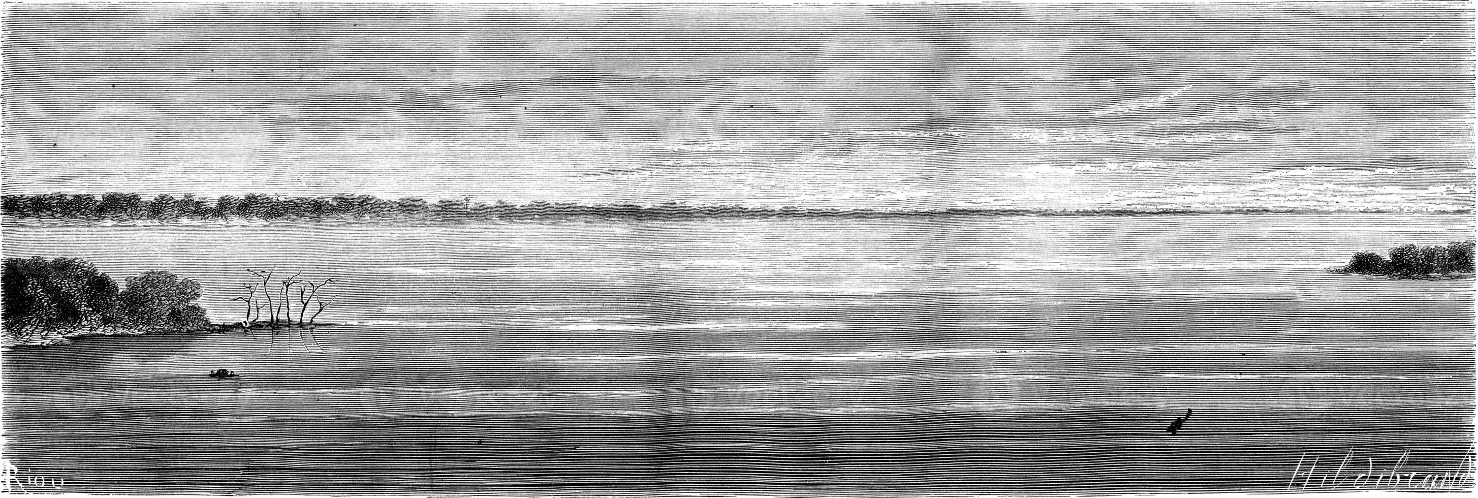 confluence de le ucayali et Maranon, ancien gravure. photo