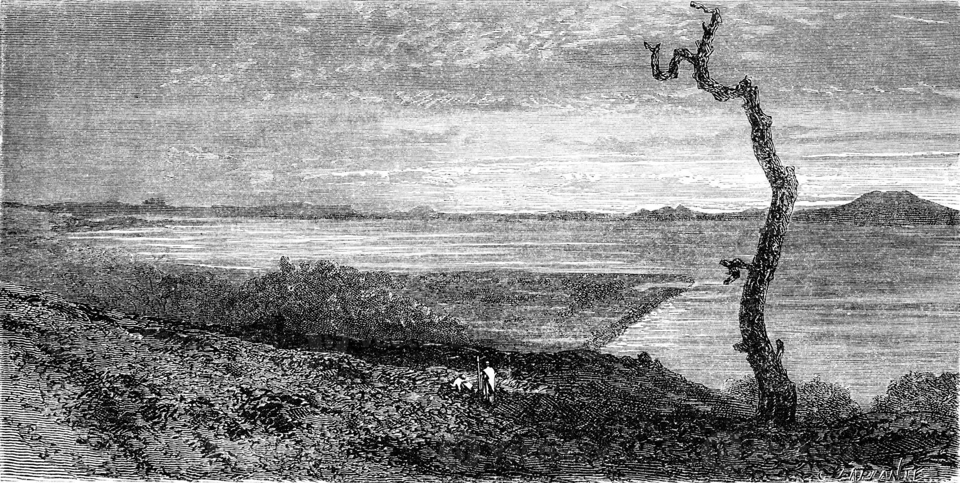 Lac tana, ancien gravure. photo