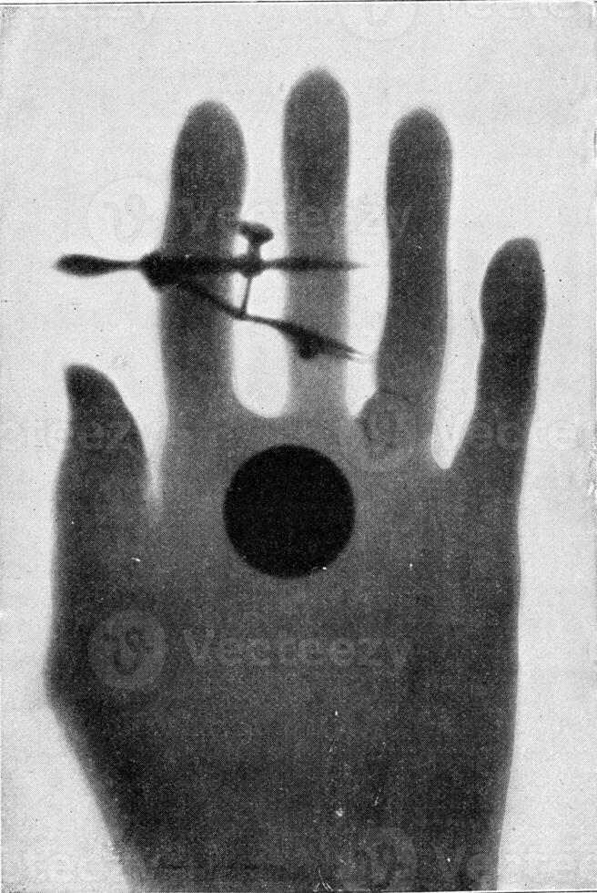 photographier fabriqué avec radium des rayons, ancien gravure. photo