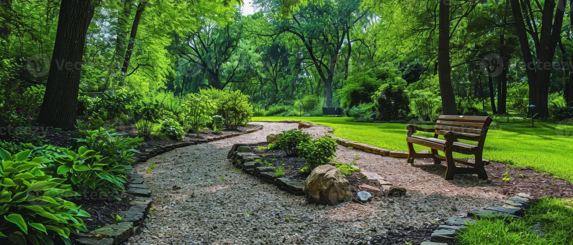 ai généré ville du parc la nature Piste éduque sur local flore, faune, promouvoir préservation par Extérieur activités. photo