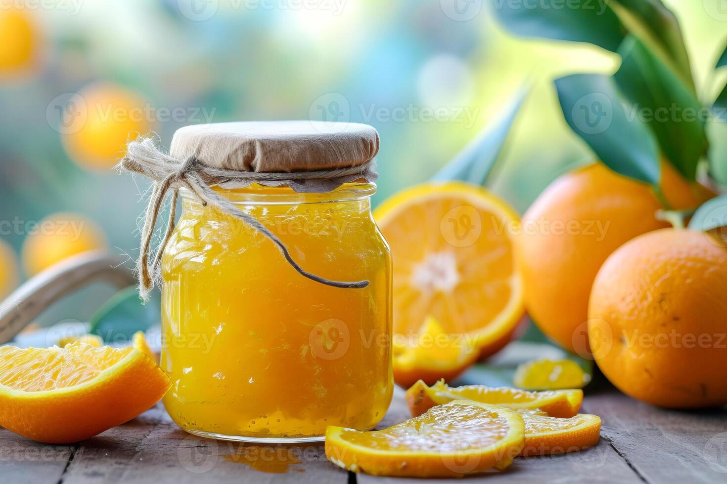 ai généré Orange confiture dans une verre pot. ai généré. photo