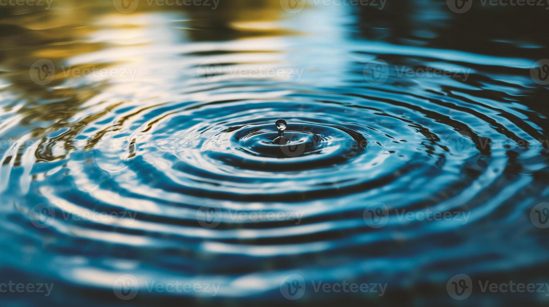 ai généré abstrait Contexte de l'eau surface avec Soleil lumière et bokeh photo