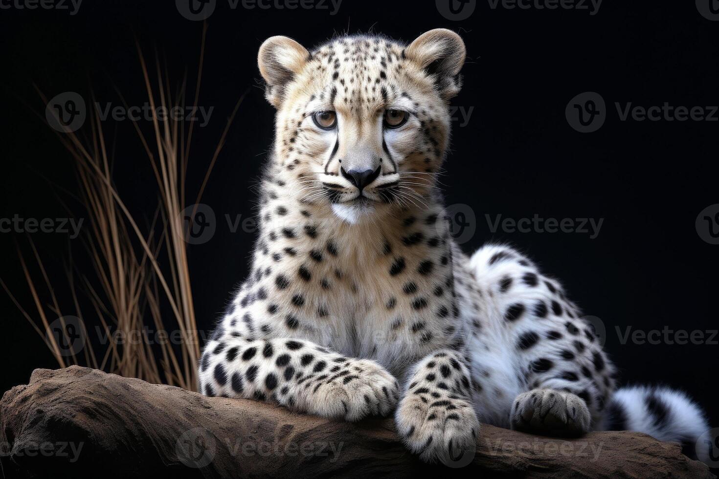 ai généré fermer portrait de une blanc tigre à la recherche directement à le téléspectateur, génératif ai photo