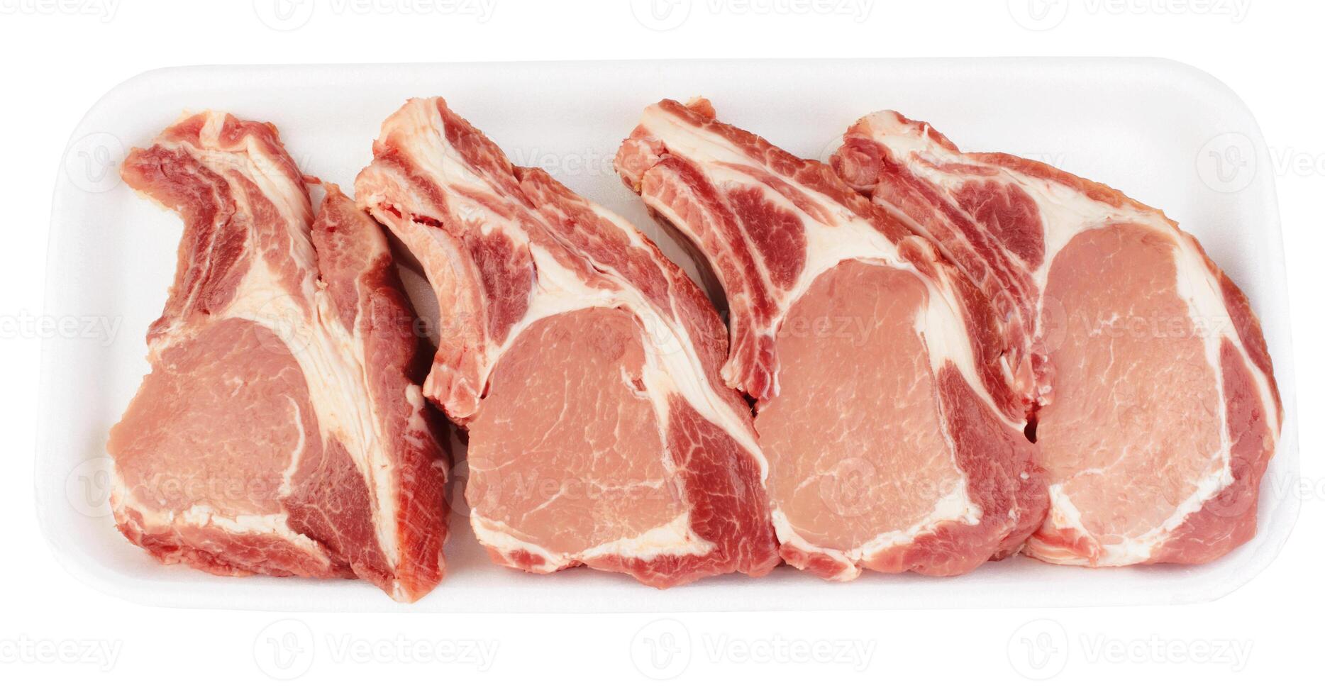 porc Viande sur blanc photo