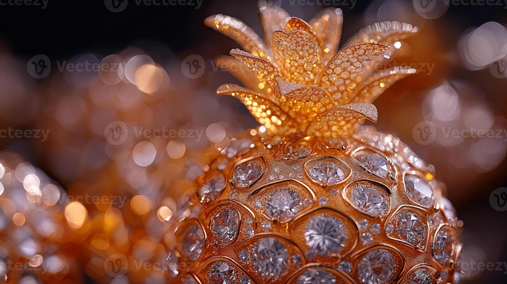 ai généré un artistique interprétation de une ananas fabriqué entièrement de diamants photo