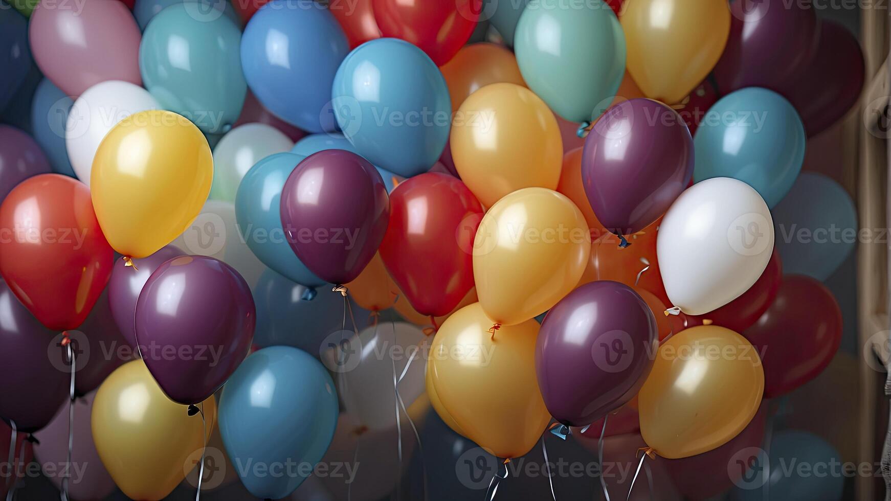 ai généré coloré des ballons dans le air, coloré des ballons arrière-plan, coloré ballon fond d'écran, content Contexte photo