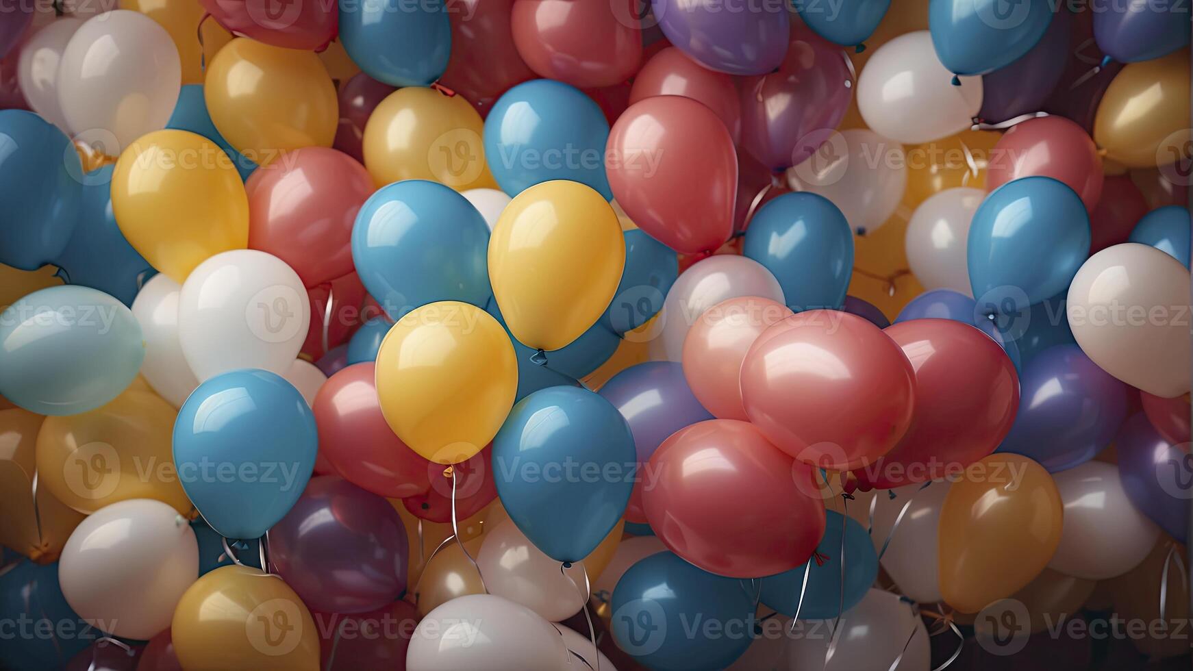 ai généré coloré des ballons dans le air, coloré des ballons arrière-plan, coloré ballon fond d'écran, content Contexte photo