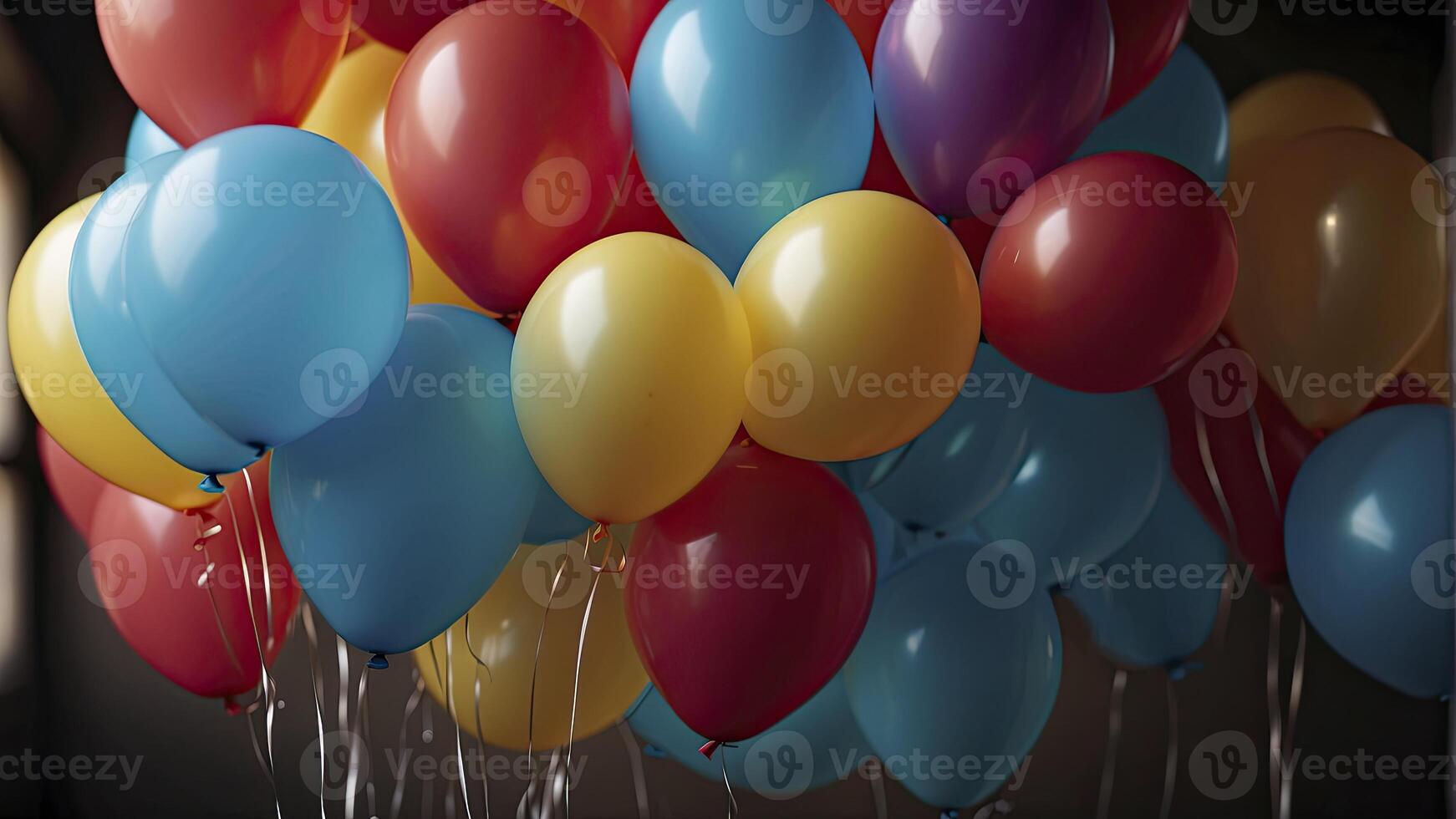 ai généré coloré des ballons dans le air, coloré des ballons arrière-plan, coloré ballon fond d'écran, content Contexte photo