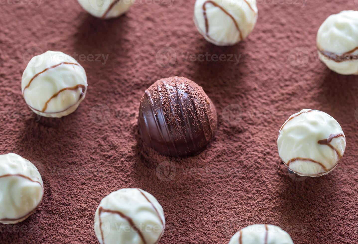 Chocolat des sucreries sur cacao Contexte photo