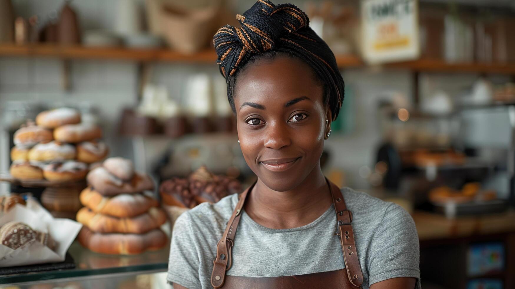 ai généré une femelle boulanger et entrepreneur photo