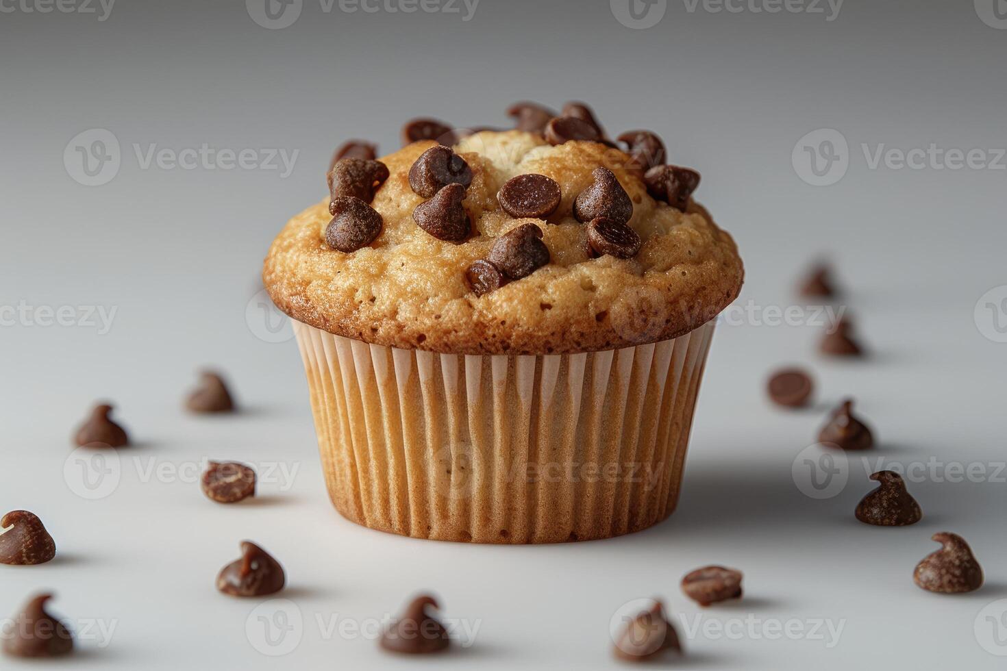 ai généré Frais muffin est servi à le cuisine table professionnel La publicité nourriture la photographie photo