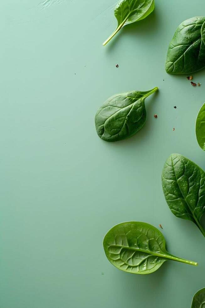 ai généré bébé épinard feuilles photo