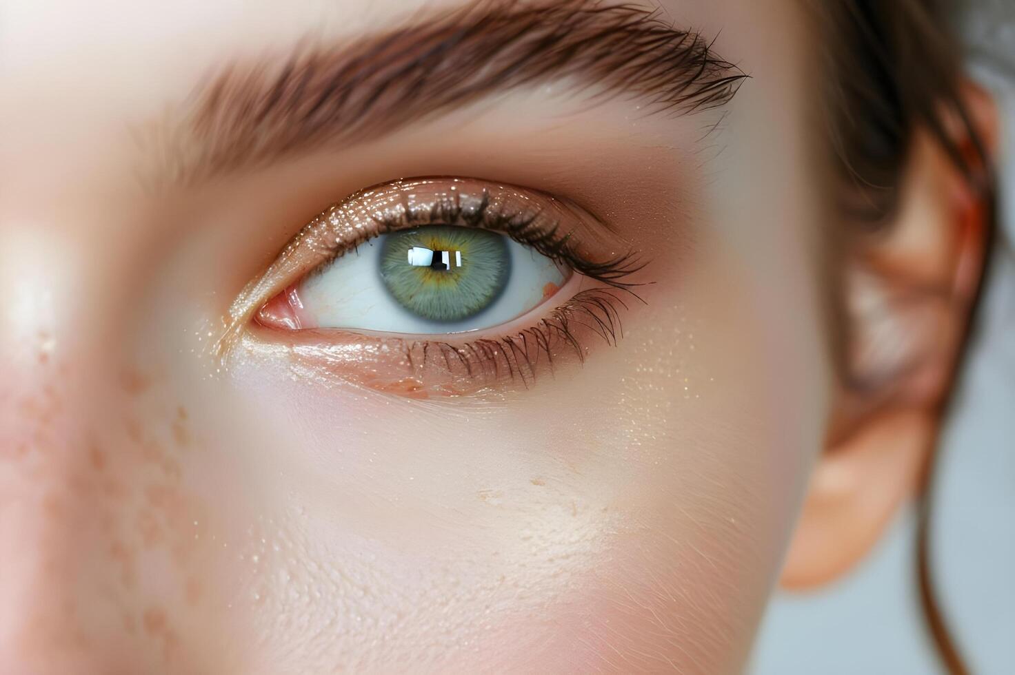 ai généré des modèles yeux avec Naturel doux maquillage photo