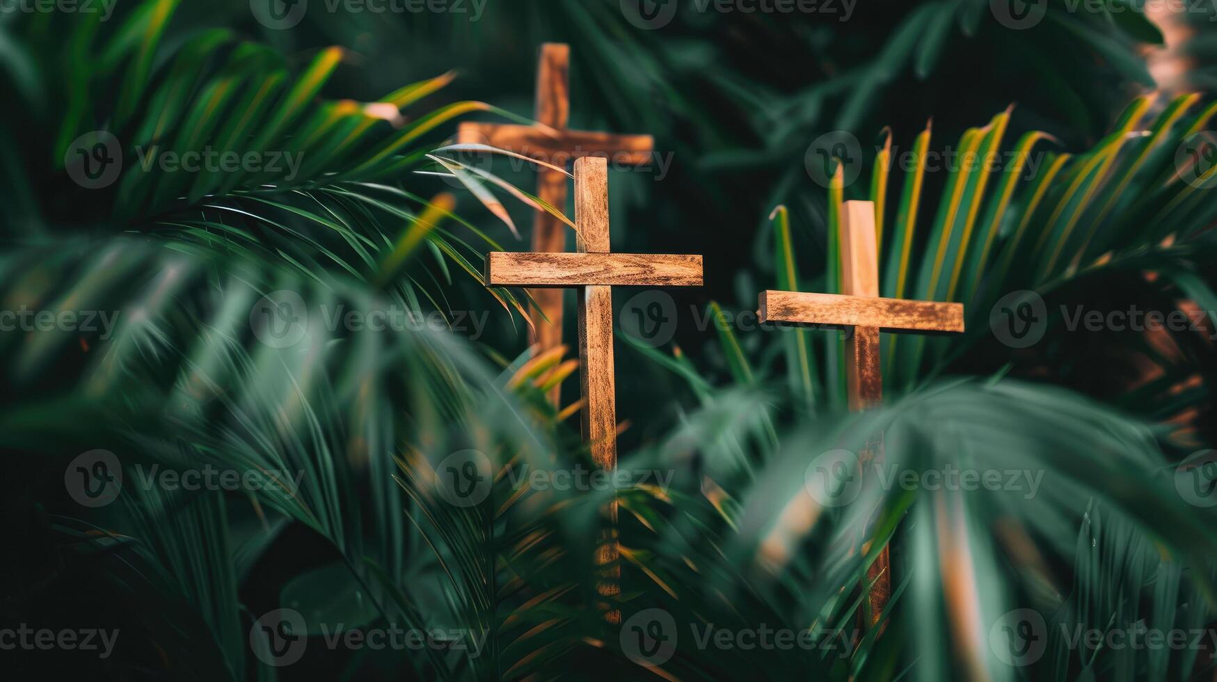 ai généré religieux symbolisme paume dimanche hommage photo