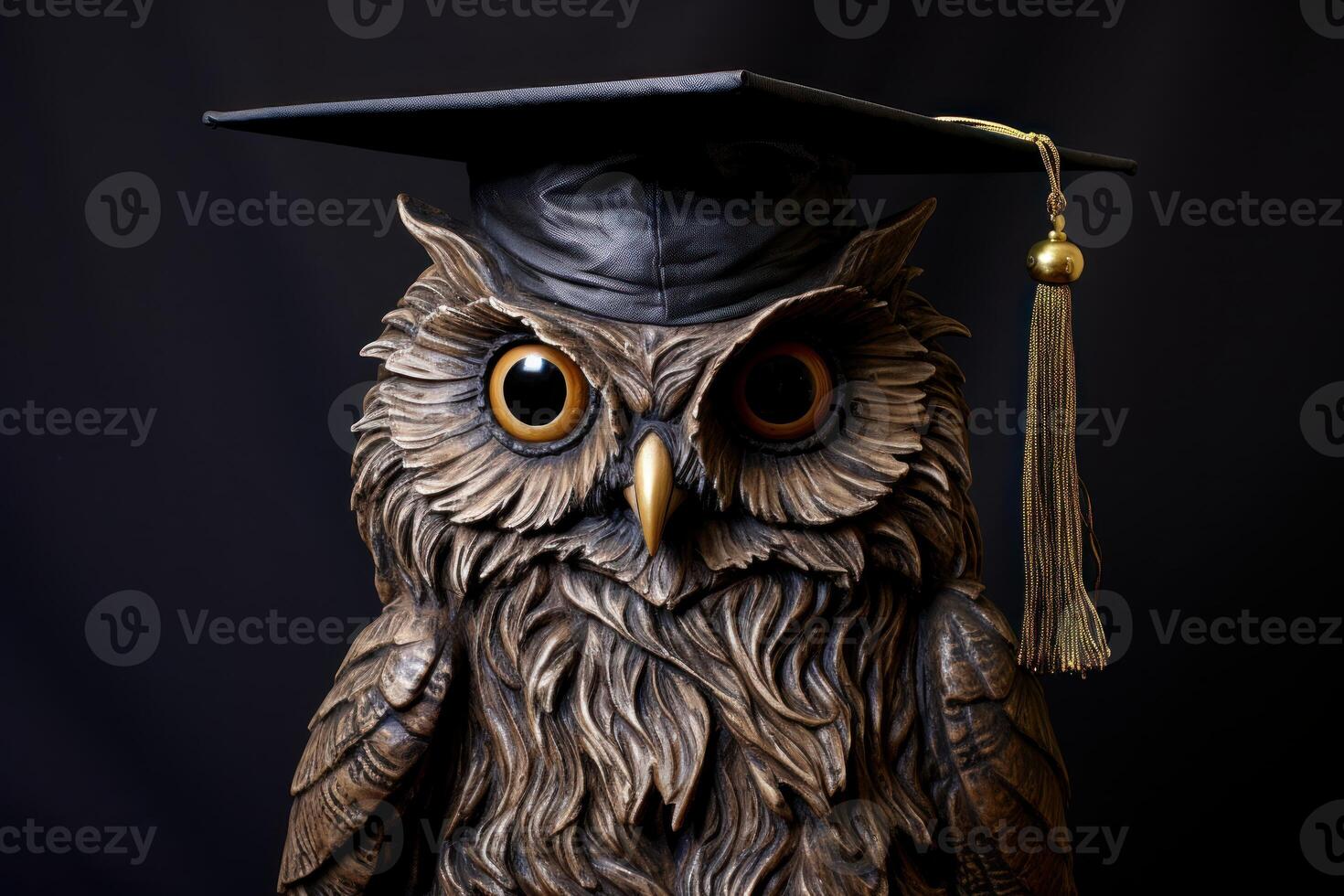 ai généré académique hibou l'obtention du diplôme casquette. produire ai photo