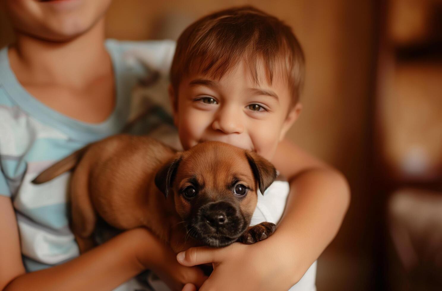 ai généré fraternel l'amour avec une Nouveau animal de compagnie photo