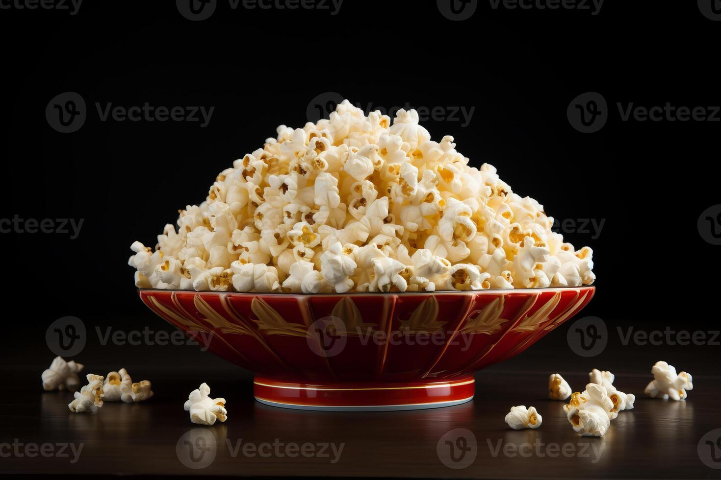 ai généré chaud Frais pop corn bol. produire ai photo