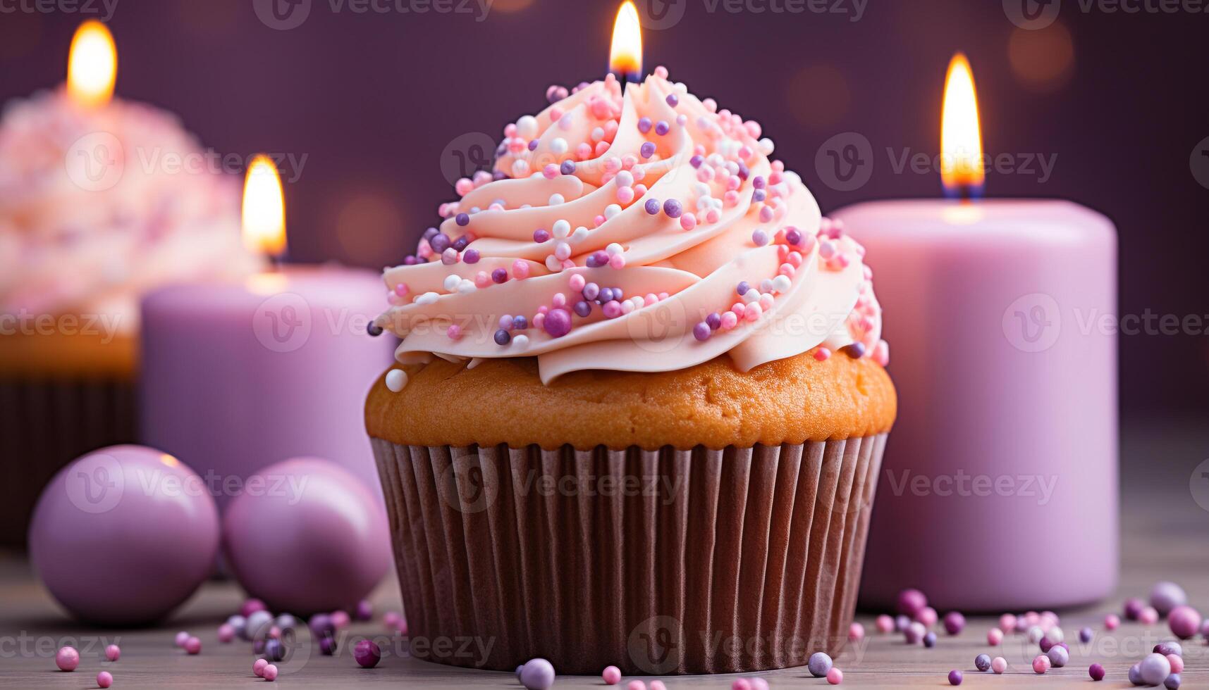 ai généré fait maison petit gâteau avec Chocolat glaçage, anniversaire fête, sucré indulgence généré par ai photo