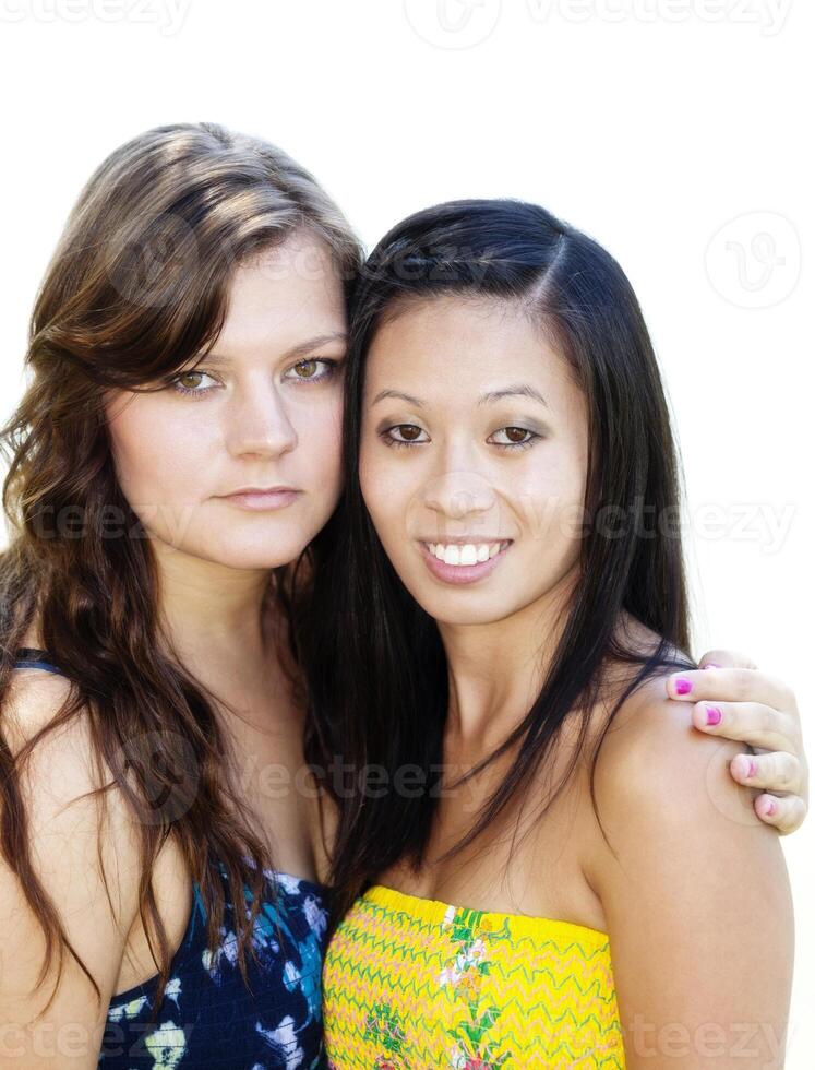 caucasien et asiatique américain femmes copains portrait photo