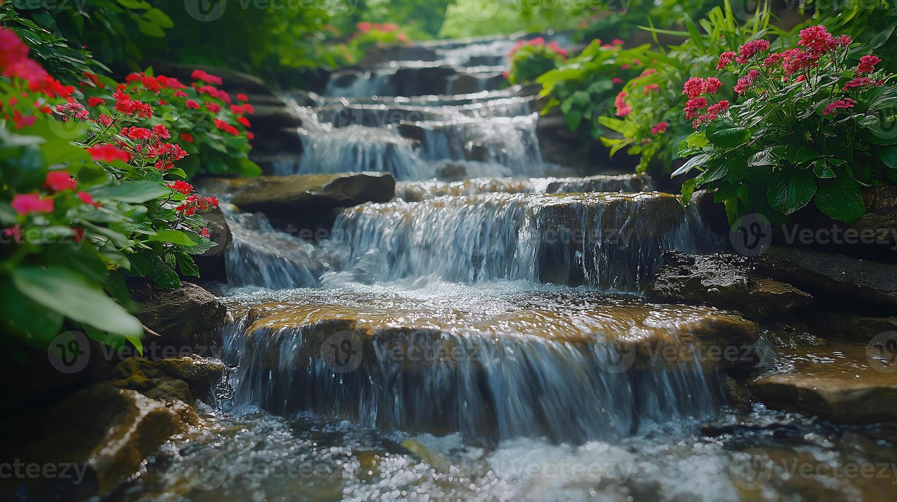 ai généré magnifique la nature cascade scène photo