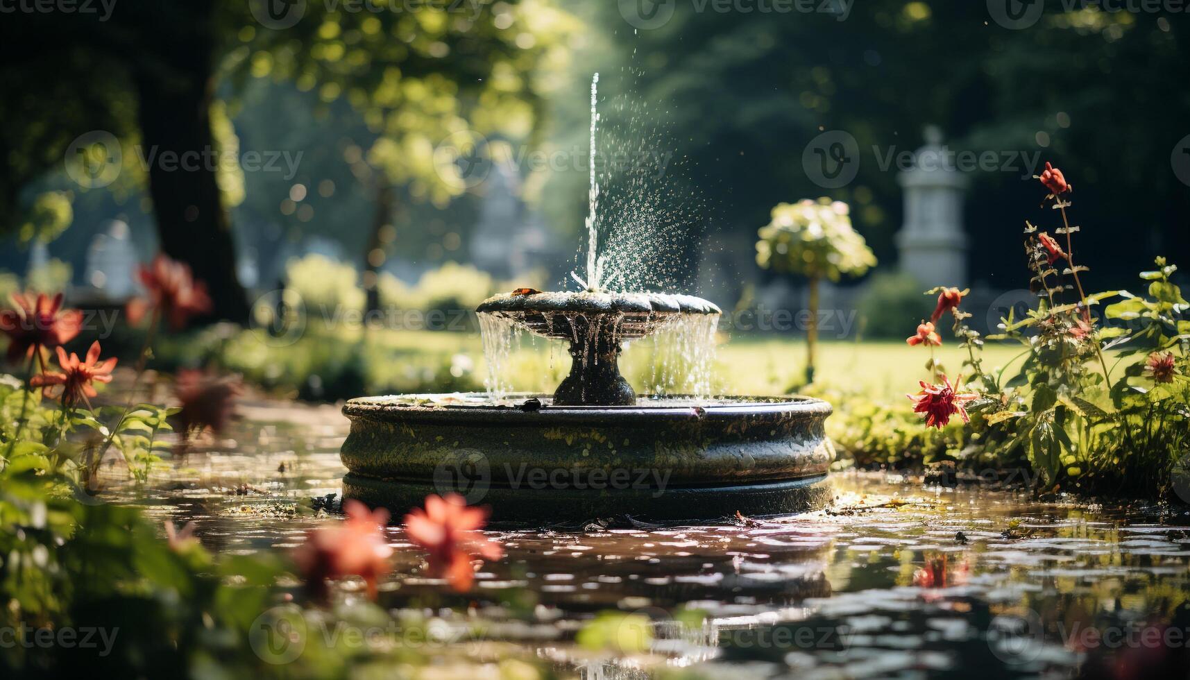 ai généré le vert herbe et humide étang créer une tranquille scène généré par ai photo