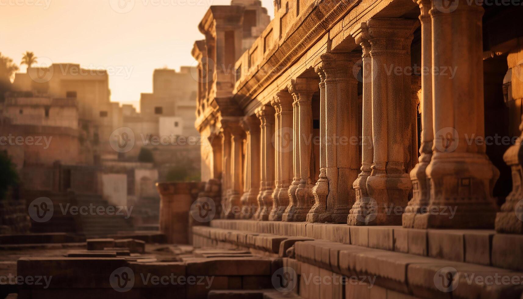 ai généré célèbre ville ancien ruines révéler histoire, spiritualité, et architectural merveilles généré par ai photo